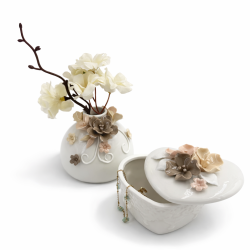 PACK DUO DÉCO : 1 Vase boule fleurs + 1 Boîte coeur OFFERTE