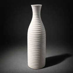 Grand vase blanc 33.5cm en forme de bouteille