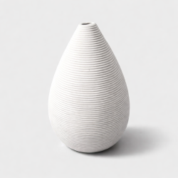 Vase poire en céramique blanc à goulot étroit 15.5 cm