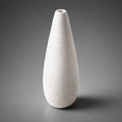 Vase céramique blanc à goulot étroit 22cm
