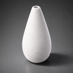 Vase blanc sculpté à goulot étroit 18.5cm