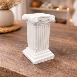 Colonne grecque de décoration en résine blanche 5.5x5.5x7.5cm