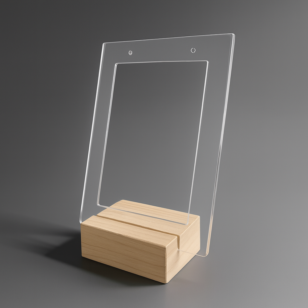 Porte boucles d'oreilles individuel rectangulaire creux en acrylique - Transparent