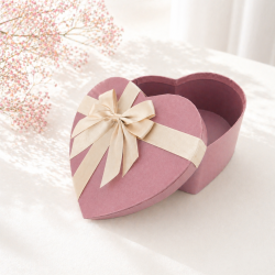 Pack trio : Boîtes cadeaux "Cœur" prune irisé - Set de 3 tailles