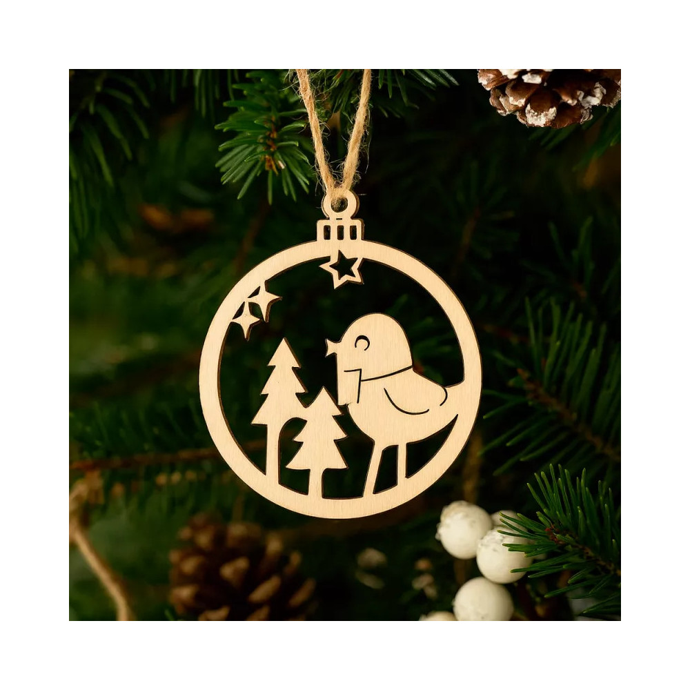 Pack Duo Noël 32 décorations bois à suspendre, 16 offertes