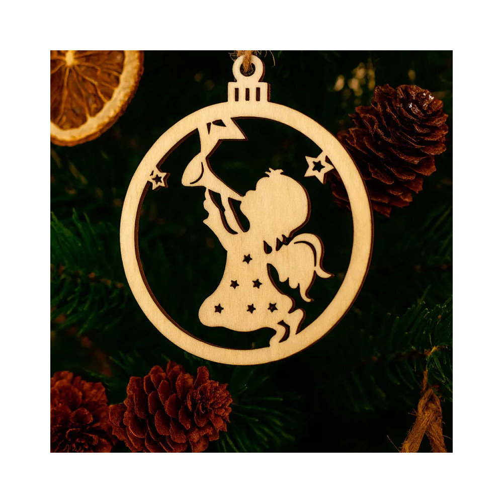 Pack Duo Noël 32 décorations bois à suspendre, 16 offertes