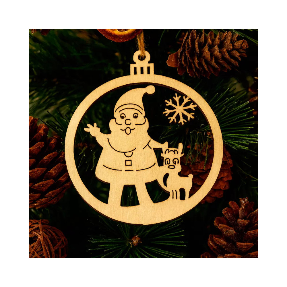 Pack Duo Noël 32 décorations bois à suspendre, 16 offertes