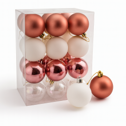 Pack « Pastel et Blanc » : 4 packs de boules bicolores 6 cm dont 1 offert