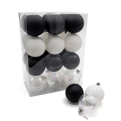 Duo « Noir et Chocolat » : boules bicolores 6 cm, le 2e pack à -50 %