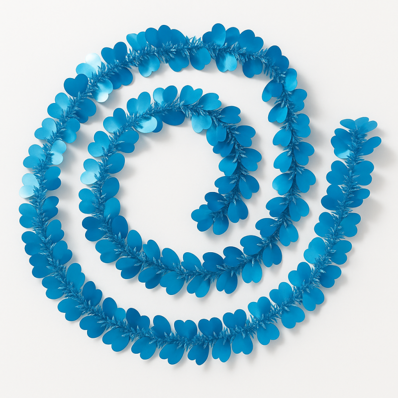Guirlande de noël cœurs 5cm - bleu ciel