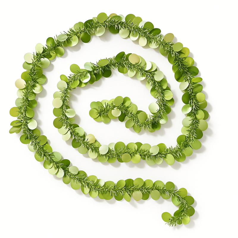 Guirlande de noël pois 5cm - vert amande
