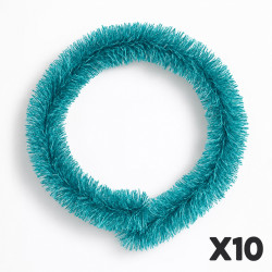 Lot de 10 guirlandes boa 11 cm bleu givré dont 3 offertes