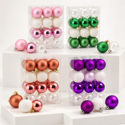 Pack « Pastel et Blanc » : 4 packs de boules bicolores 6 cm dont 1 offert