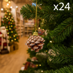 24 pommes de pin décoratives 3,5 cm (4 lots de 6), 12 OFFERTES