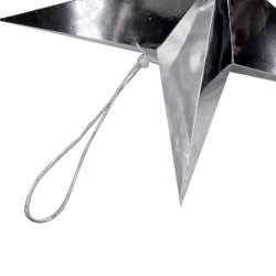 Lot de 4 étoiles de Noël argentées en carton pelliculé à suspendre, 2 OFFERTES