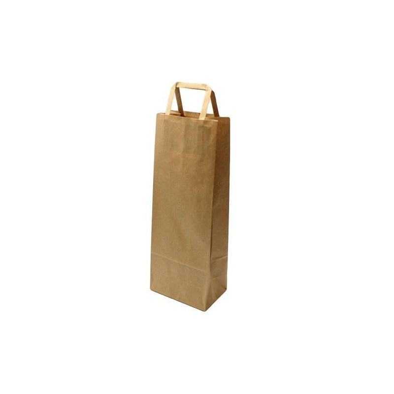 25 sacs pour bouteille en papier kraft brun naturel 14x9x37cm - 5980