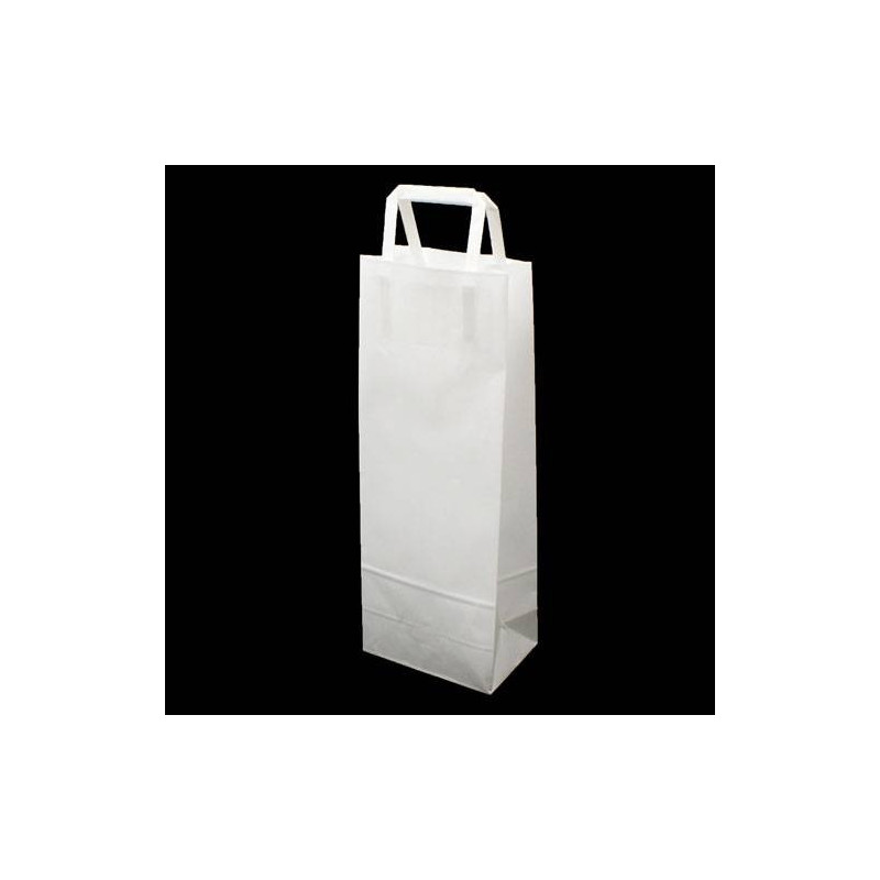 25 sacs pour bouteille en papier kraft blanc uni - 5981
