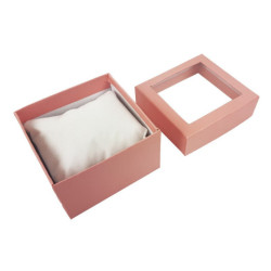 6 écrins montre à fenêtre et avec coussin 9x5.5x9cm - rose clair