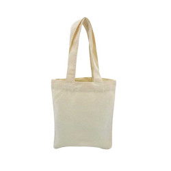 1 mini borsa shopping in cotone naturale écru 20x22 cm