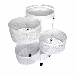 Carrello con ruote e 4 cassetti girevoli in metallo bianco