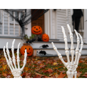 Décoration d'halloween 2 squelettes de main - Blanc