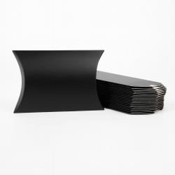 25 scatole regalo a forma di cono in cartone laminato nero 11x17x4,5 cm