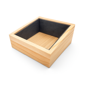 Petit casier pour coussin de montre en bois et suédine gris anthracite