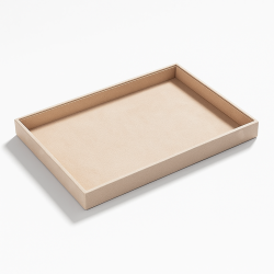 Set di 5 vassoi da esposizione in alcantara beige crema