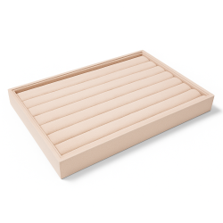 Vassoio espositore per anelli sottili - Alcantara beige crema
