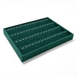 Set di 5 vassoi da esposizione per ciondoli in similpelle verde smeraldo