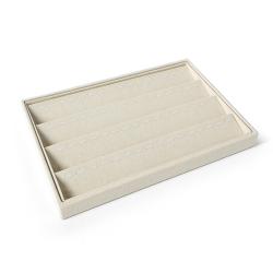 Set di 5 vassoi da esposizione per ciondoli in cotone beige