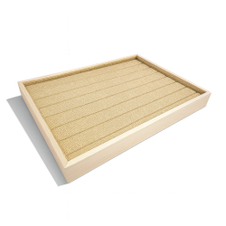 Vassoio per anelli in legno e juta beige