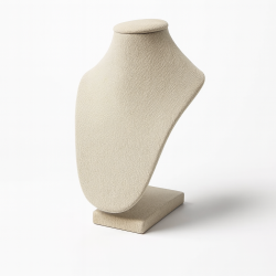 Set di 10 mini busti portagioiellilli in cotone beige naturale per collane