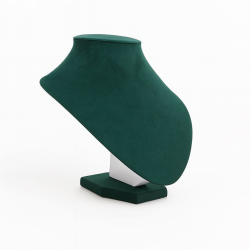 Manichino per gioielli arrotondato in similpelle verde smeraldo 18 cm
