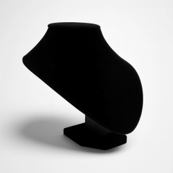 Busto portagioiellilli arrotondato in velluto nero 18 cm