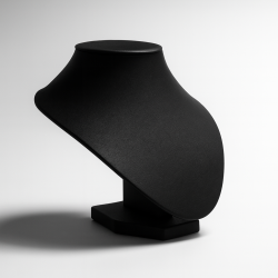 Set di 10 busti per gioielli arrotondati in similpelle nera da 18 cm