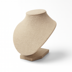 Busto per gioielli in cotone beige per girocolli