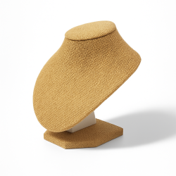 10 busti per gioielli in juta beige per collane corte