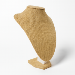 Busto portagioielli in juta beige da 24 cm per collane