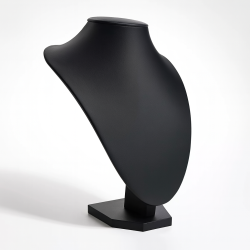 Busto portagioiellilli in similpelle nera da 24 cm per catene