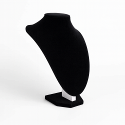 Busto portagioielli in velluto nero da 24 cm per collane