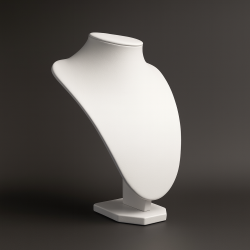 Busto portagioiellilli in similpelle bianca da 24 cm per collane