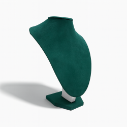 Manichino in similpelle verde smeraldo per collane 29 cm