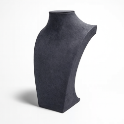 Piccolo busto per gioielli in similpelle grigia antracite 20 cm