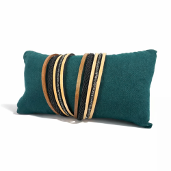 Cuscino per gioielli in similpelle verde smeraldo 7x13 cm