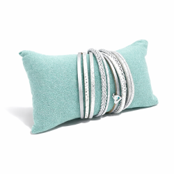Confezione da 12 cuscini per gioielli "Riviera" (10 + 2 IN OMAGGIO) – Similpelle verde laguna 7x13 cm