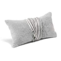 Set di 12 cuscini per bracciali in velluto grigio 7x13 cm