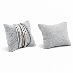 Set di 24 piccoli cuscini in velluto grigio 7x8 cm