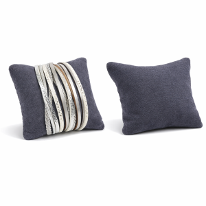 Petit coussin de présentation en suédine gris anthracite 7x8cm