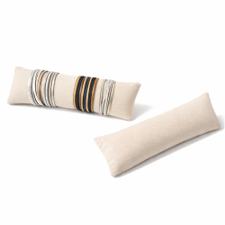 Cuscino lungo in cotone beige naturale 7x24 cm